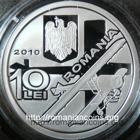 10 lei argint 2010 - Henri Coand� - 100 de ani de la primul zbor al avionului cu reac�ie - avers
