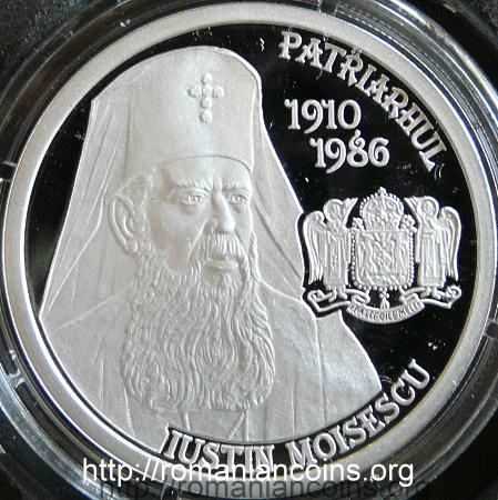 10 lei argint 2010 - patriarhul Iustin Moisescu (1910 - 1986)