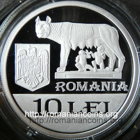 10 lei argint 2010 - istoricul August Treboniu Laurian - 200 de ani de la na�tere - avers