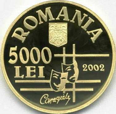 5000 lei 2002 - 150 de ani de la na�terea lui Ion Luca Caragiale - avers