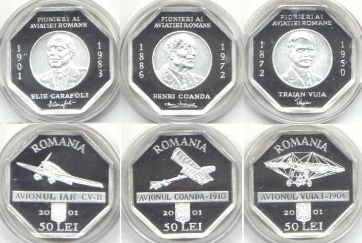 50 lei 2001 - Pionieri ai avia�iei rom�ne