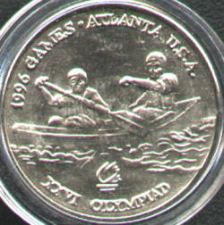 10 lei 1996 Atlanta - canoe dublu - revers