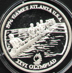 100 lei 1996 Atlanta - canotaj - revers