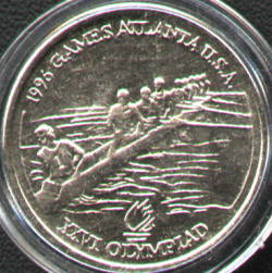 10 lei 1996 Atlanta - canotaj - revers