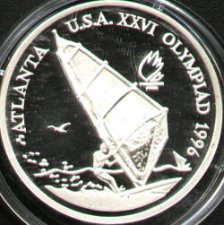 100 lei 1996 Atlanta - surfing - revers