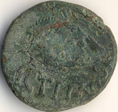 Commodus / acvil� pe delfin - moned� b�tut� la Histria - revers