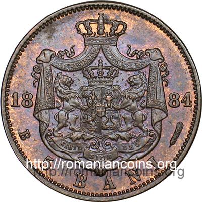 5 bani 1884 - dou� falduri