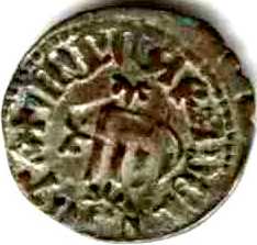 Dinar muntean de la Radu I - revers (cu legend� latin�)
