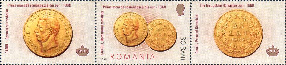 2006 - Istoria monedei românești - 20 lei aur 1868