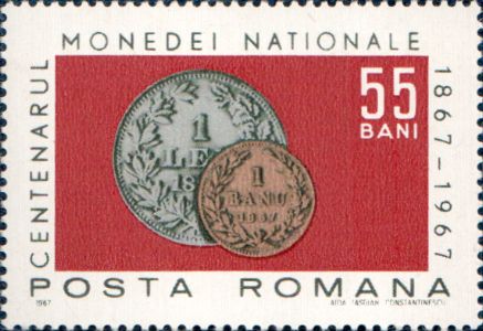 55 bani - 1 ban 1867 și 1 leu 1870
