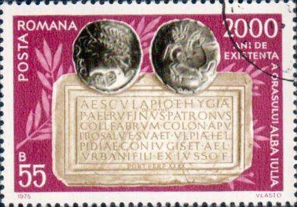 1975 - 2000 de ani de existență a orașului Alba Iulia - monedă dacică