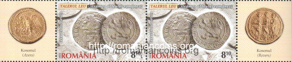 2014 - 8 lei și 10 bani - taler leu - timbru și două viniete (sînt 6 timbre și 8 viniete în fiecare minicoală)