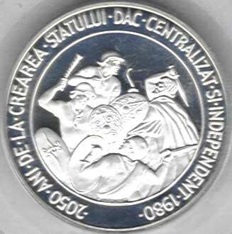 50 lei 1983 - 2050 de ani de la crearea statului dac centralizat și independent - revers