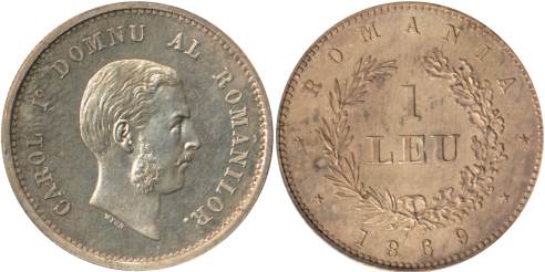 probă monetară - 1 leu 1869