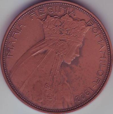 50 lei 1922 - bronze essay, uniface, 39.5 mm, 34.98 grams