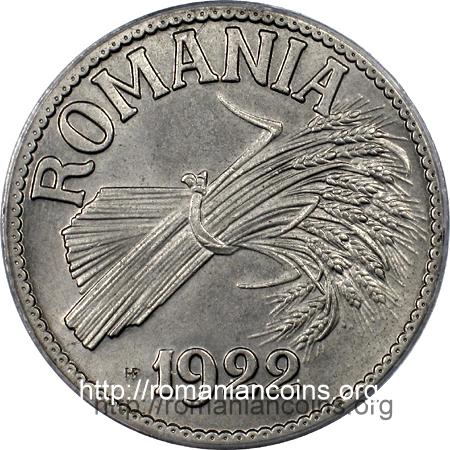 5 lei 1922 - monetary pattern