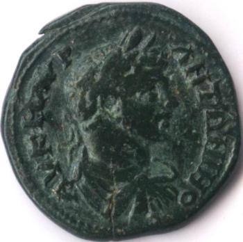 5 assaria coin from Callatis - Caracalla - obverse