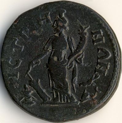 Septimius Severus / Tyche - Roman provincial coin from Histria - reverse