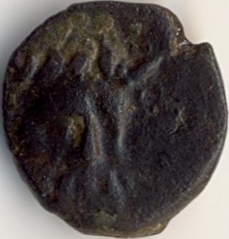 horned god Istros / eagle on dolphin - Greek coin from Istros - obverse