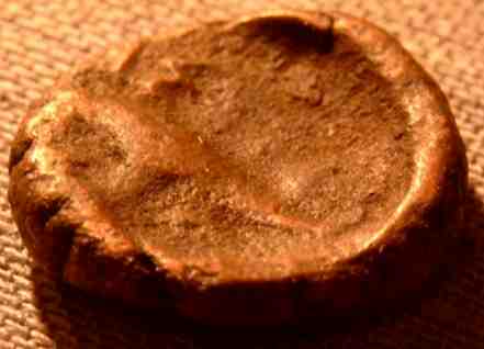 schyphus shaped lepton from Istros (Histria), 4th century BC, reverse (looking inside it)