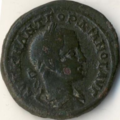 5 assaria coin from Callatis - Gordian III / Athena - obverse