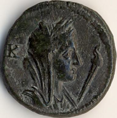 3 assaria Callatis - Demeter / ship with sails - pseudo-autonomous issue - obverse