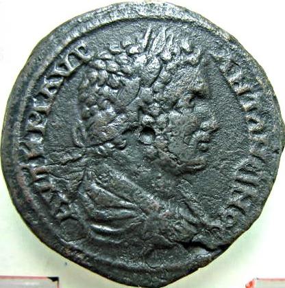 4 assaria - Caracalla / Hades - Serapis - Greek imperial coin from Tomis - obverse