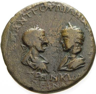 Gordian III and Tranquillina / Tyche - 4.5 assaria - obverse
