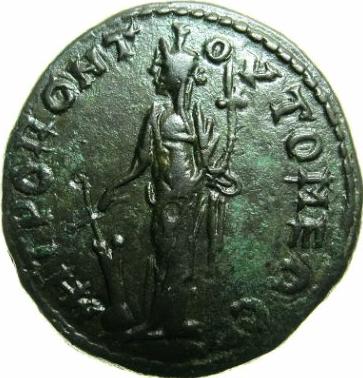 Gordian III and Tranquillina / Tyche - 4.5 assaria - reverse