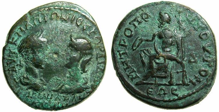 Gordian III and Tranquillina / Zeus - 4 assaria - reverse