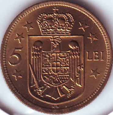 5 lei 1930 - KN - King's Norton, coin struck at Birmingham